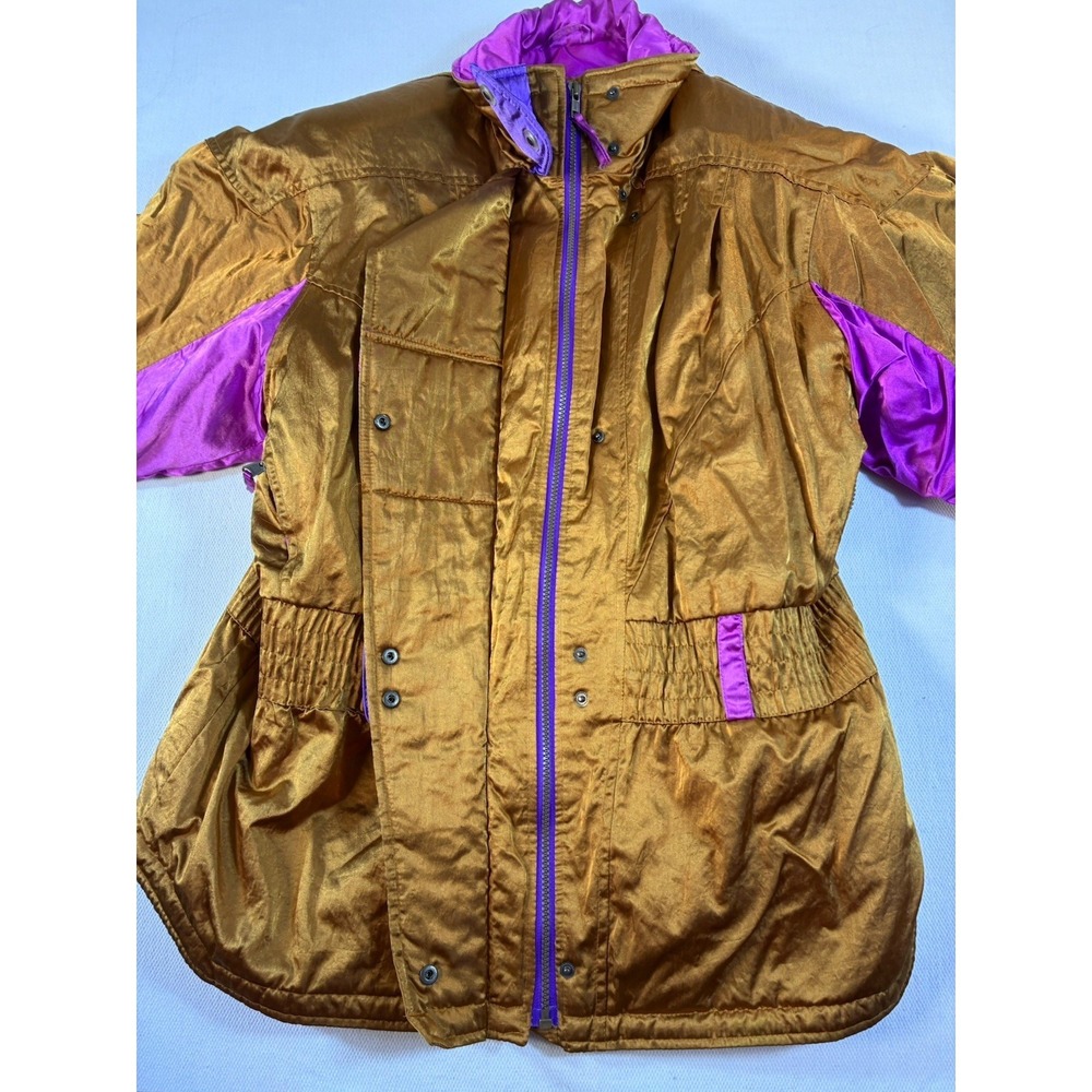 Vintage Gerry Ski‎ Jacket Women's XL Gold Purple Colorblock 80s 90s Retro - Picture 5 of 10